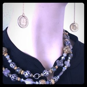 Drop pierced gold tone English earrings